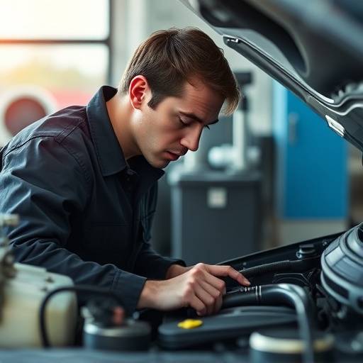 Mec√°nico realizando una revisi√≥n de rutina en el motor de un auto.