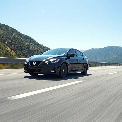 Nissan Sentra 2024, color negro, en una carretera panoramica