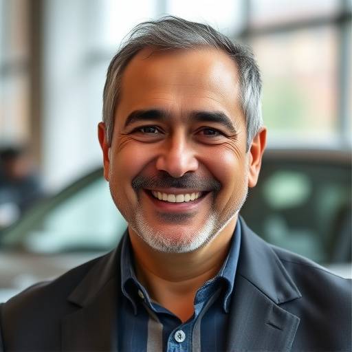 Retrato de Ricardo G√≥mez, el fundador de Automotriz del Sol, sonriendo amablemente